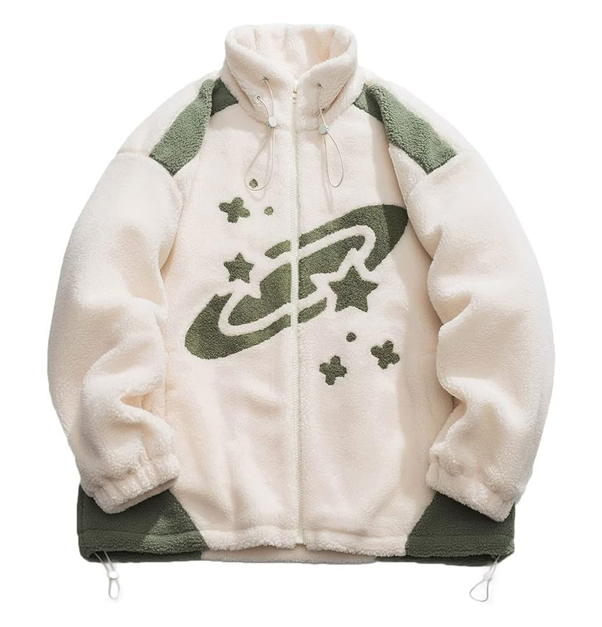 green and white jacket